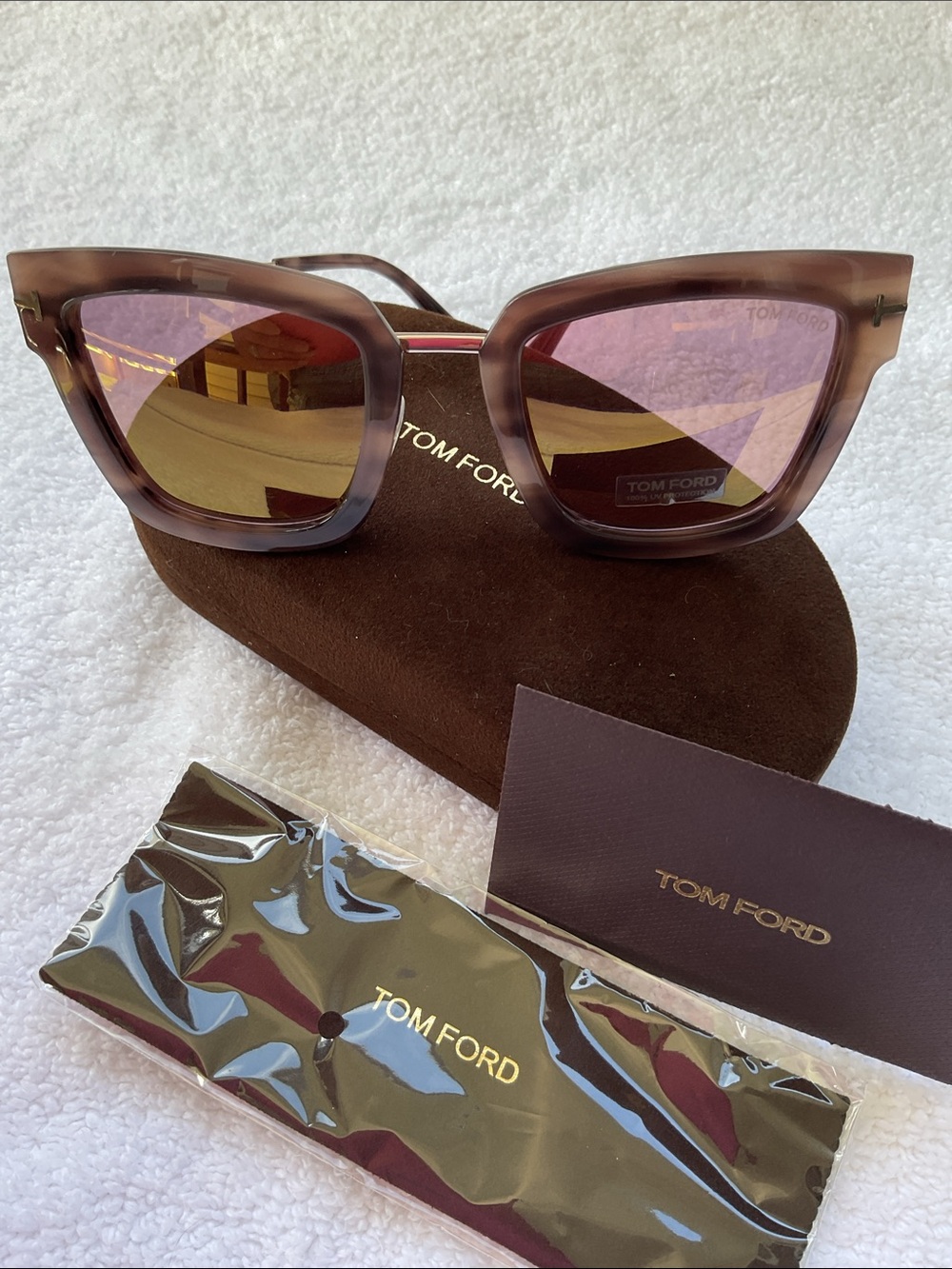 Tom Ford Pink Gradient Square Sunglasses